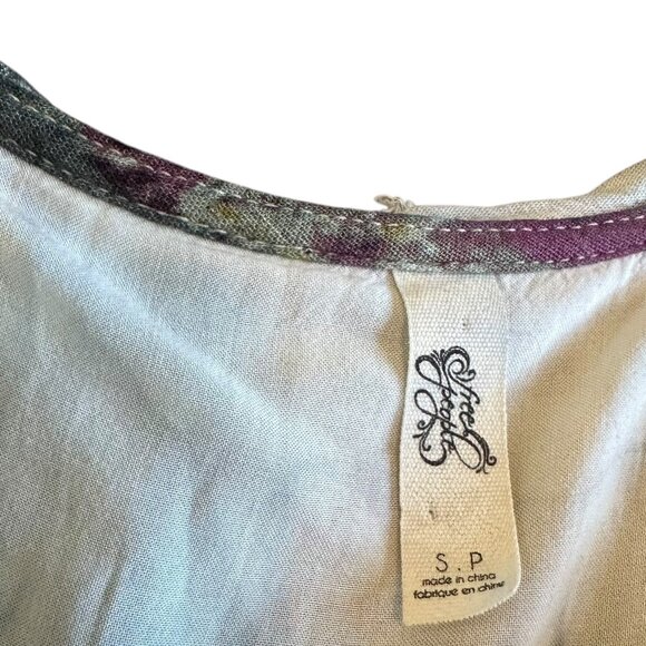 Free People Heart of Gold Floral Print Mini Dress Butterfly Sleeves Size Small - Picture 8 of 14